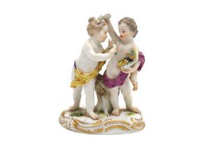 A MEISSEN PORCELAIN FIGURAL GROUP