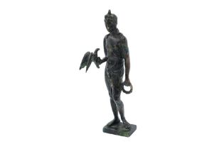 AFTER THE ANTIQUE, A BRONZE GRAND TOUR STYLE FIGURE DEPICTING ANTINOUS AS DIONYSUS