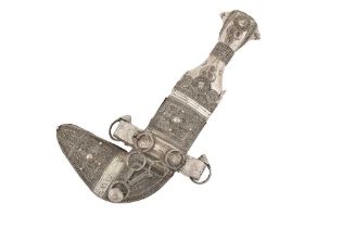 AN OMANI SILVER MOUNTED JAMBIYA, 20TH CENTURY View at The Barley Mow Centre W4 4PH, from Friday 1st