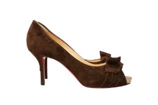 Christian Louboutin Coffee Madame Butterfly Heeled Pump - Size 37.5