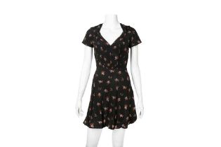 Miu Miu Black Silk Print Mini Tea Dress - Size 36