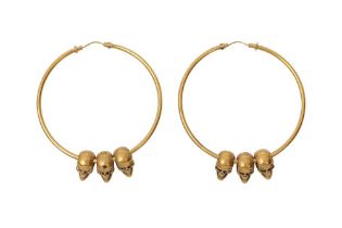 Alexander McQueen Skull Hoop Pierced Earrings
