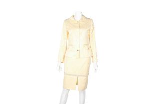 Dolce & Gabbana Buttermilk Embellished Skirt Suit - Size 40