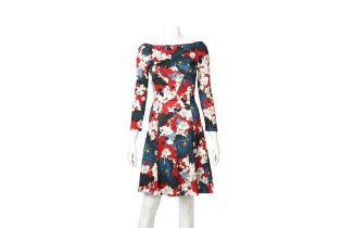 Erdem Red Floral Ponte Vivi Dress - Size 8