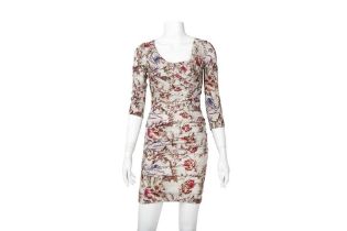 Dolce & Gabbana Grey Silk Tapestry Print Dress -Size 36