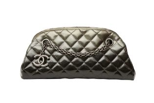 Chanel Grey Ombre Mademoiselle Bowling Bag