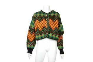 Yves Saint Laurent Multi Wool Cropped Cardigan - Size 40