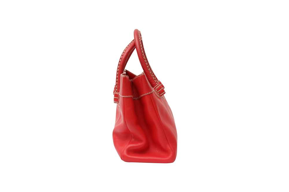 Tod's Red Small Top Handle Tote - Image 4 of 6