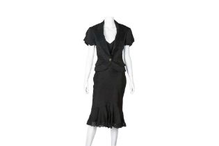 Christian Dior Black Cannage Dress and Jacket - Size 38