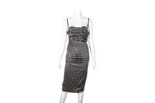 Dolce & Gabbana Navy Silk Polko Dot Dress - Size 40