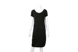 Chanel Black Knit V Back Short Sleeve Dress