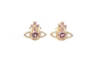 Vivienne Westwood Crystal Orb Pierced Earrings