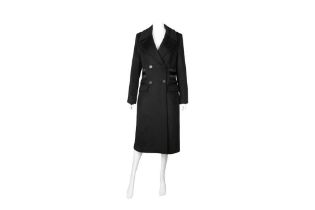 Gucci Black Cashmere Double Breasted Long Coat - Size 44