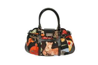 Salvatore Ferragamo Animal Print Nylon Tote