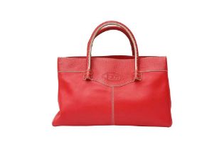 Tod's Red Small Top Handle Tote