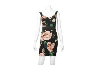 Dolce & Gabbana Black Floral Corset Dress - Size 36