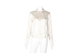 Ralph Lauren Ivory Stretch Silk Shirt - Size US 6