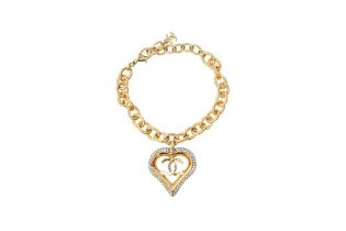 Chanel Crystal CC Heart Bracelet