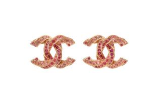 Chanel Pink Twist CC Clip On Earrings