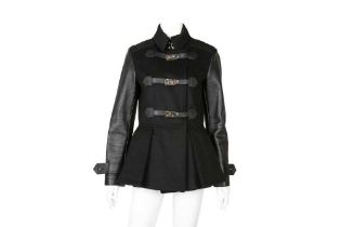 Burberry Black Wool Peplum Jacket - Size 6