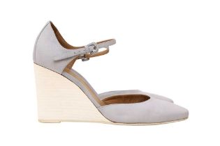 Hermes Pale Grey D'orsay Wedge Pump - Size 38.5