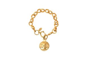 Chanel CC Hammered Charm Bracelet