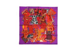 Hermes 'Voyage En Etoffes' Print Silk Scarf