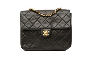 Chanel Black Mini Square Single Flap Bag