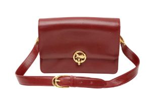 Celine Burgundy Box Sulky Shoulder Bag