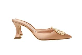 Manolo Blahnik Blush Fabetamu Buckle Mule - Size 37.5