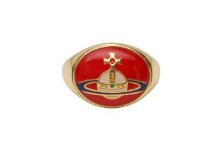 Vivienne Westwood Red Orb Signet Ring - Size N