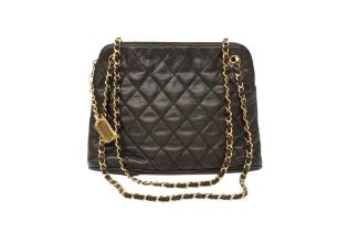 Chanel Black Matelasse Chain Shoulder Bag