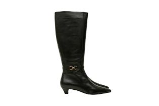 Salvatore Ferragamo Black Braga Long Boot - Size US 7.5