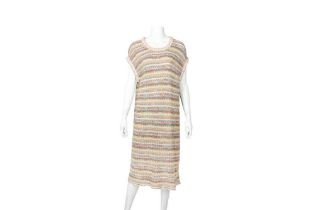 Chanel Multi Cotton Knit Dress and Cardigan Set - Size 46