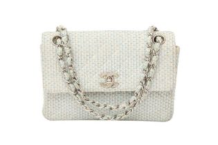 Chanel Blue Tweed Mini Flap Bag