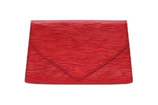 Louis Vuitton Castilian Red Epi Art Deco Clutch MM