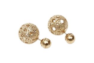 Dior Tribales Cannage Piereced Earrings