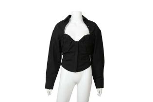 Jacquemus Black L'Amour Tovallo Ruched Bustier Shirt - Size 36