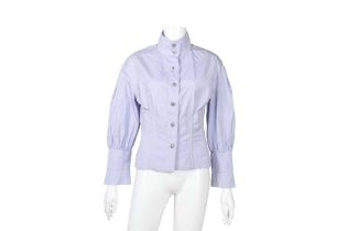 Chanel Lavender Poplin Corset Shirt - Size 36