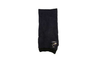 Chanel Navy Cashmere Crest Badge Scarf