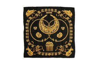 Hermes 'Les Cavaliers D'or' Print Silk Scarf