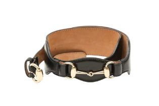 Gucci Black Horsebit Waist Belt - Size 75