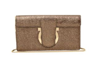 Salvatore Ferragamo Bronze Thalia Gancini Shouder Bag