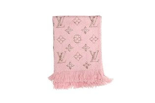 Louis Vuitton Pink Wool Logomania Scarf