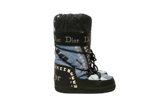 Christian Dior Blue Trompe L'oeil Print Moon Boot - Size 38-40