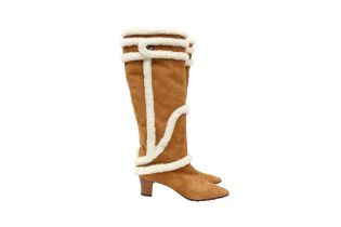 Manolo Blahnik Beige Cluntius Heeled Boot - Size 37.5