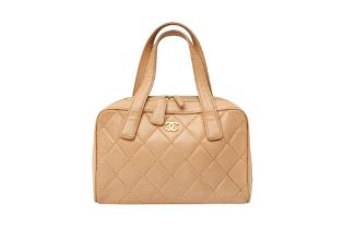 Chanel Beige Wild Stitch Boston Bag