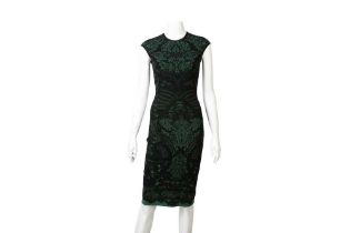 Alexander McQueen Green Intarsia Knit Dress - Size XS