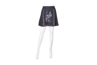 Christian Dior Black Embroidered Wrap Skirt - Size 40