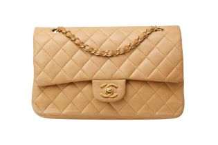 Chanel Beige Medium Classic Double Flap Bag